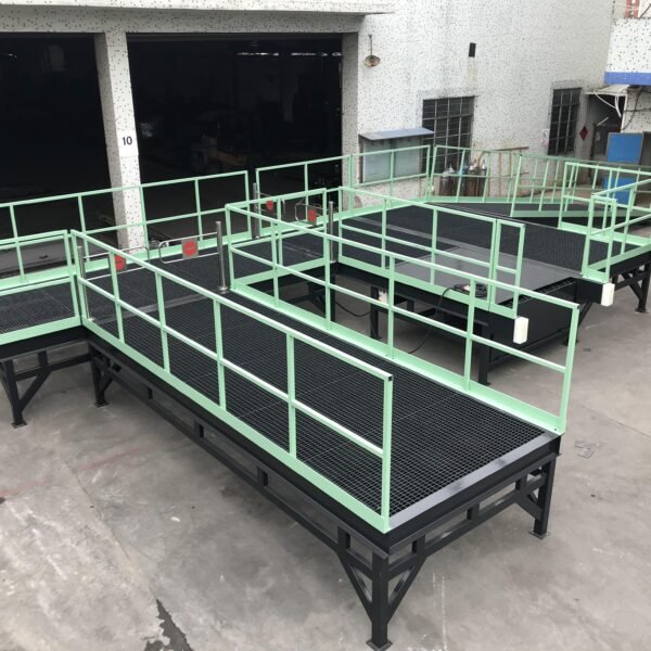 Hanmoke portable yard ramp adjustable height steel construction